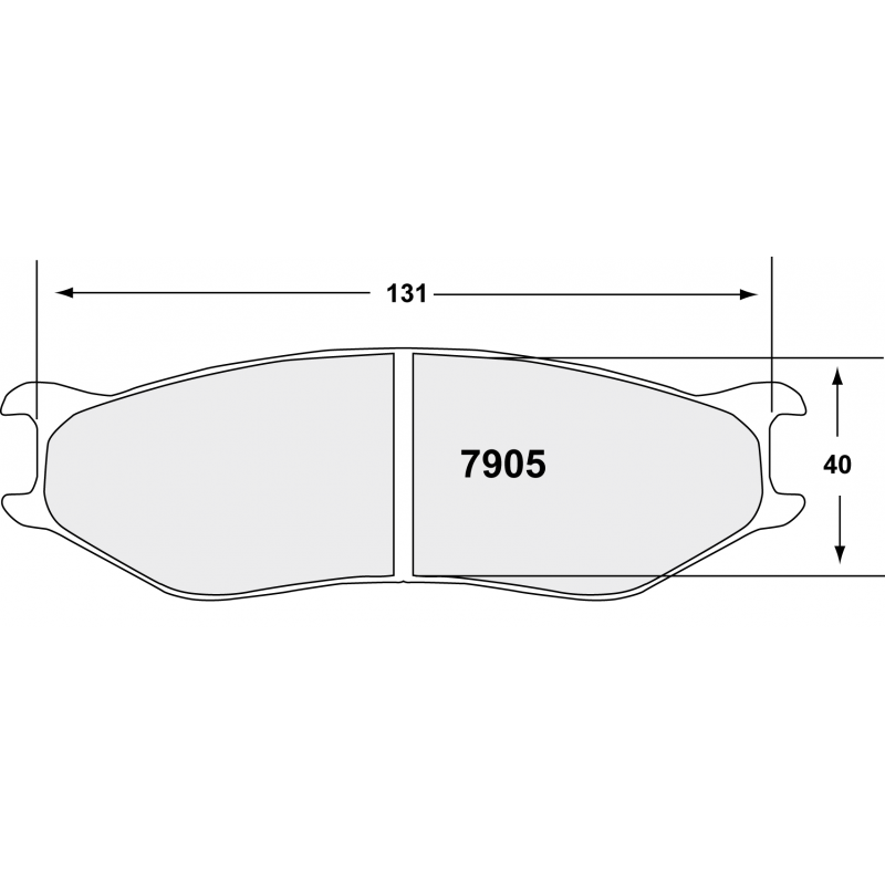Sprint / medium distance compound with smooth bite. Race brake pads - For ZR34 + ZR41 calipers
(40mm radial depth)
with thicker backplate